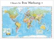 Wandkarte Welt mit Flaggen - deutsche Beschriftung