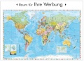 Wandkarte Welt mit Flaggen - deutsche Beschriftung